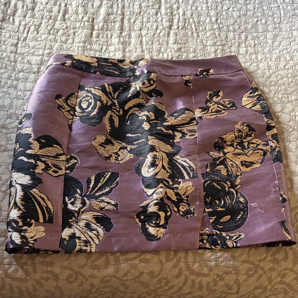 Topshop Petite Floral Jacquard Mini Skirt